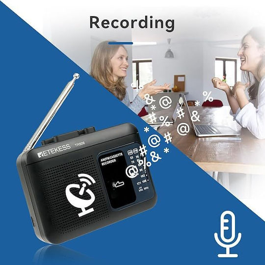 Sistem Audio Portabil Cu Casetă Player / Radio Negru