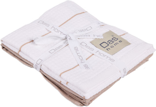 Das Home 0830 Tea Towel from 100% Cotton in Brown Color 30x50cm 2pcs