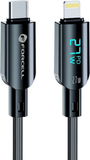 Forcell USB-C to Lightning Cable 27W Μαύρο 1.2m