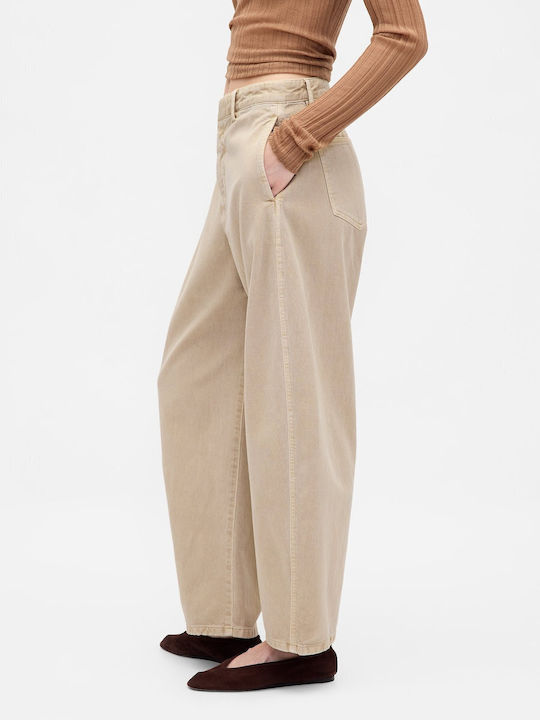 Women's Fabric Trousers Wicker Beige