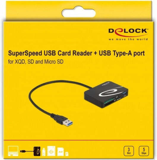 DeLock Card Reader USB 3.0 για SD/microSD/XQD