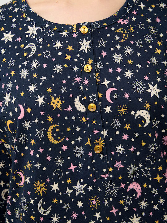 Vamp Summer Women's Pyjama Set Blue Stars