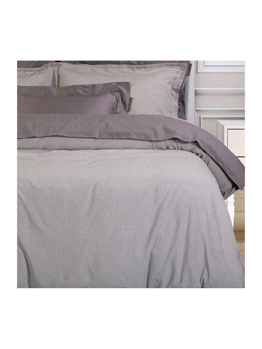 Greenwich Polo Club Duvet Cover Set Cotton Queen with 2 Pillowcases 220x240 Essential Grey
