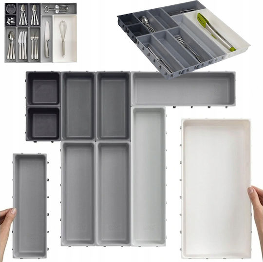 Verk Group Tăvi Pentru Tacâmuri De Sertar Din Plastic 52x43.5x5cm 10 Bucăți Albe