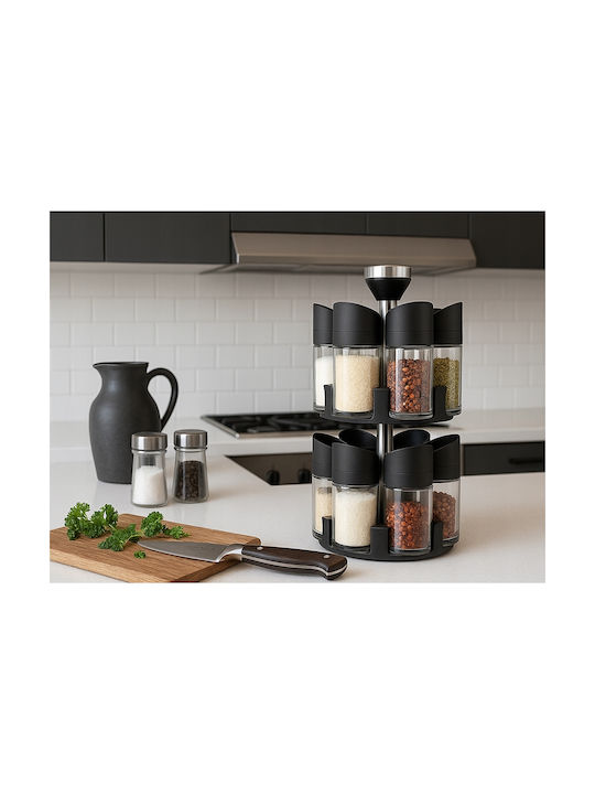 Verk Group Glass Tabletop Rotating Spice Rack Transparent 12pcs