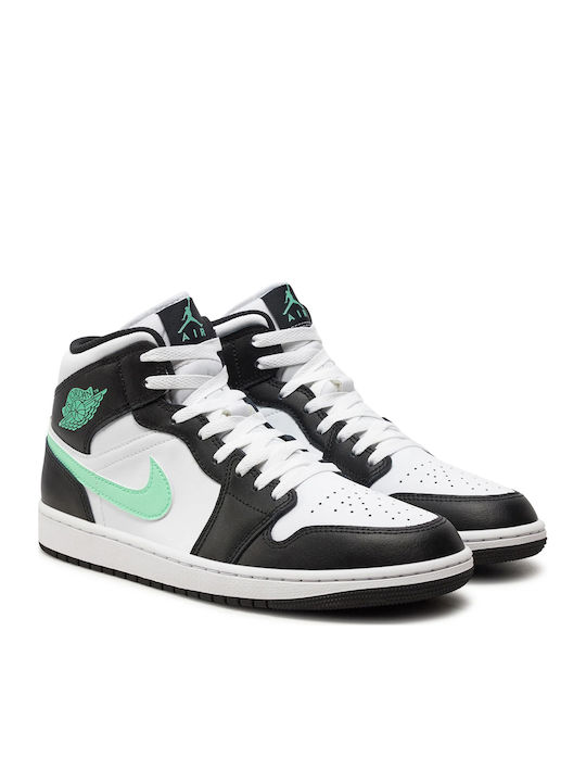 Jordan Air Jordan 1 Mid Sneakers White / Black / Green Glow