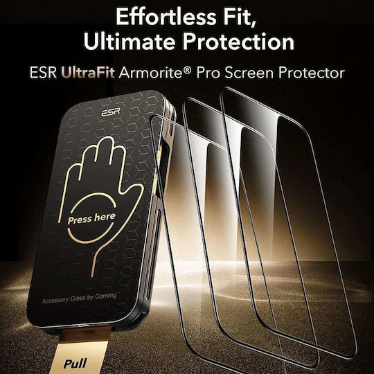 ESR Corning Ultrafit Tempered Glass 3pcs (iPhone 16 Pro Max / iPhone 17 Pro Max / iPhone 17 Pro)