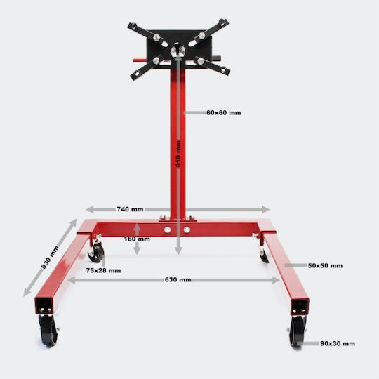 Wiltoc Suport de Sprijin pentru Motor cu Capacitate de Până la 570 Kg