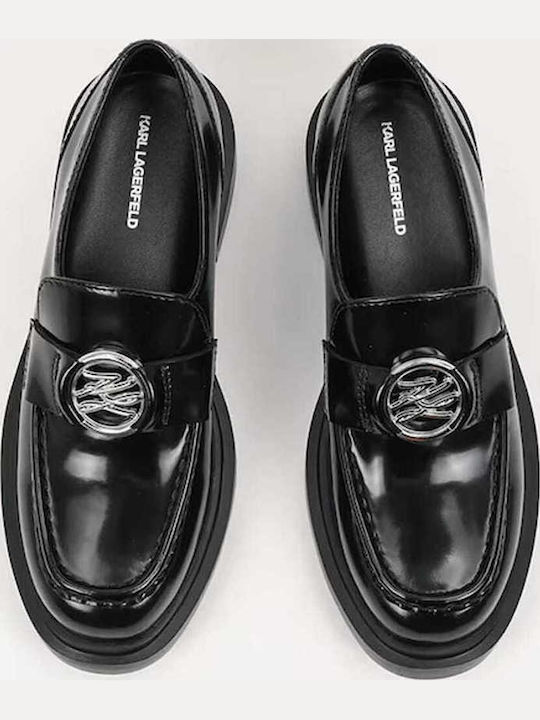 Δερμάτινα Γυναικεία Loafers σε Μαύρο Χρώμα