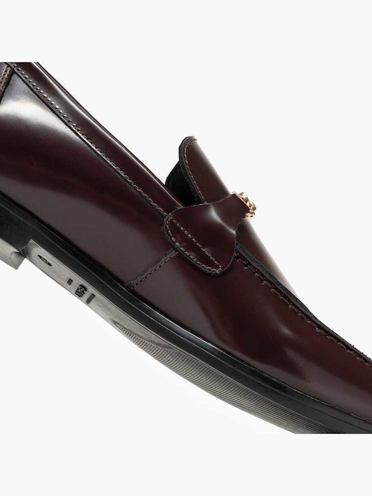 Gimble Leather Women's Loafers in Burgundy Color