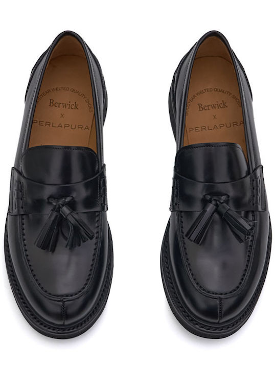 Δερμάτινα Γυναικεία Loafers σε Μαύρο Χρώμα