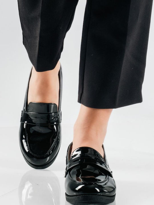 Λουστρίνι Γυναικεία Loafers σε Μαύρο Χρώμα
