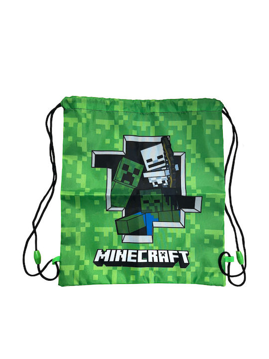 Minecraft Geantă pentru Copii Săculeț Verde 37bucx32buccm.