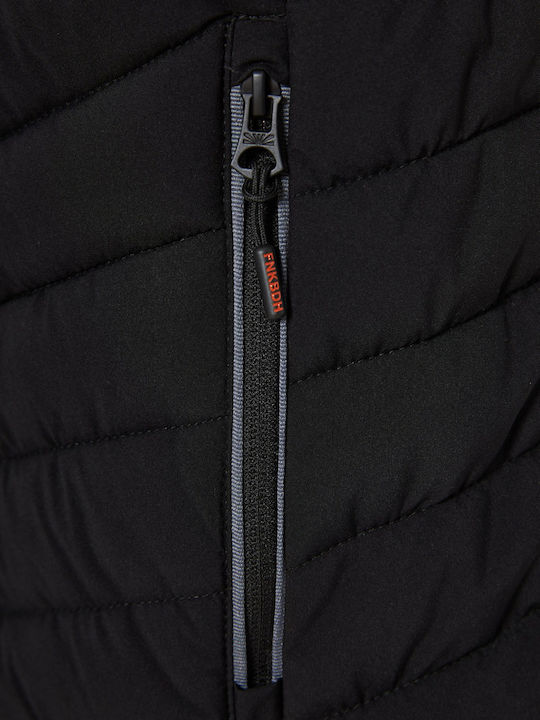 Ärmellos Jacke Puffer Schwarz