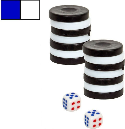 ToyMarkt Plastic Checkers for Backgammon White / Black