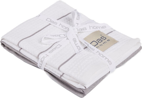 Das Home Hand Towel 0829 30x50cm 0829 Gray White 2 Pieces