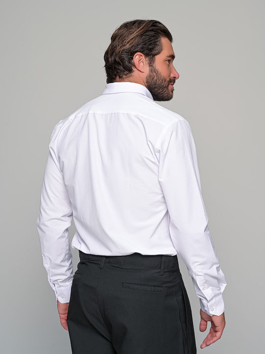 Santiago Long-sleeved Cotton Shirt White