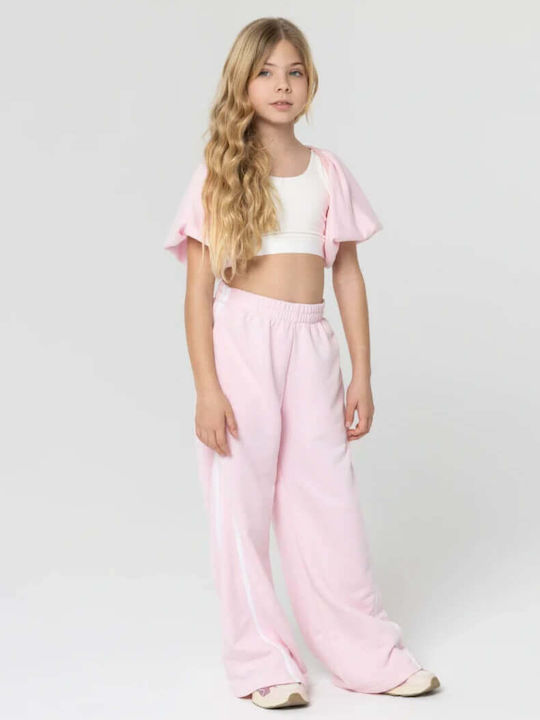 Παιδικό Crop Top Κοντομάνικο Off White