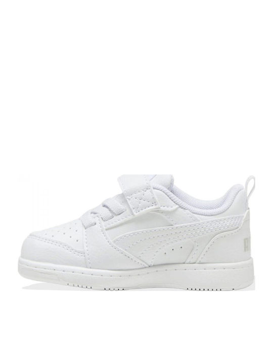 Rebound V6 Kids Sneakers with Hoop & Loop Closure White