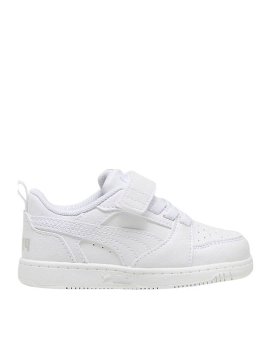 Rebound V6 Kids Sneakers with Hoop & Loop Closure White