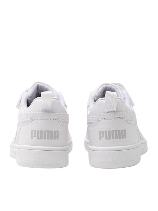 Rebound V6 Kids Sneakers with Hoop & Loop Closure White