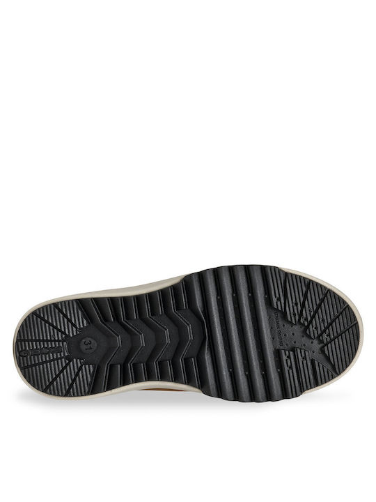 J Bunshee B Παιδικά Sneakers High Ανατομικά με Σκρατς Καφέ
