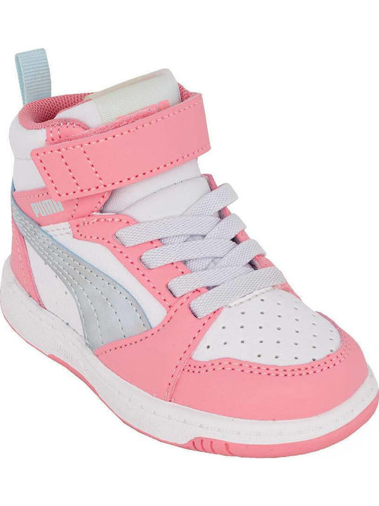 Rebound V6 Kids Sneakers High with Scratch Silver