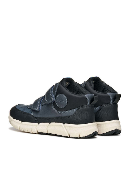 Flexyper Παιδικά Sneakers High Ανατομικά με Σκρατς Navy Μπλε