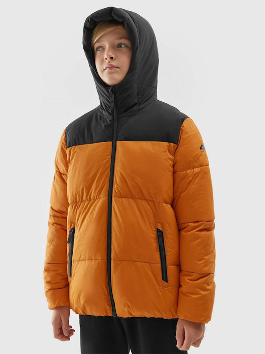 Kinder Freizeitjacke Kurz mit Kapuze Orange