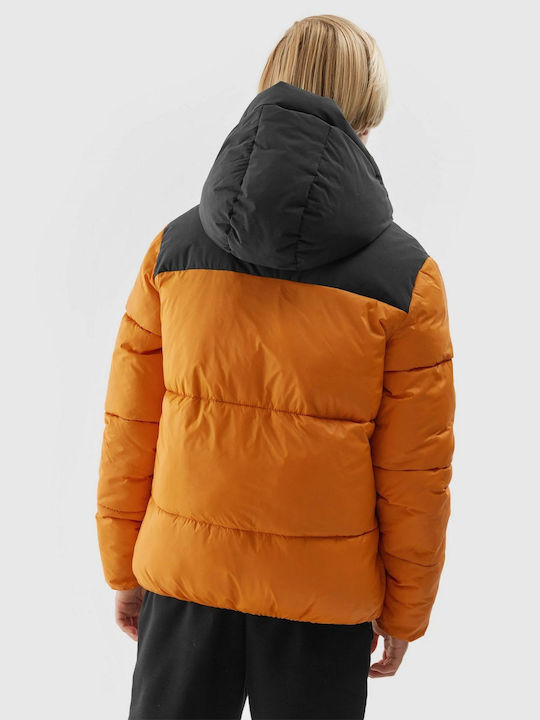 Kinder Freizeitjacke Kurz mit Kapuze Orange
