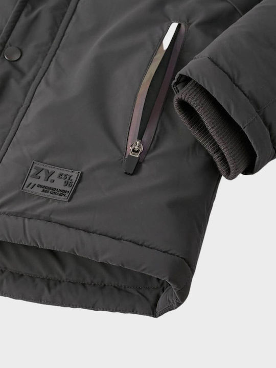 Kinder Freizeitjacke mit Futter & Kapuze Gray