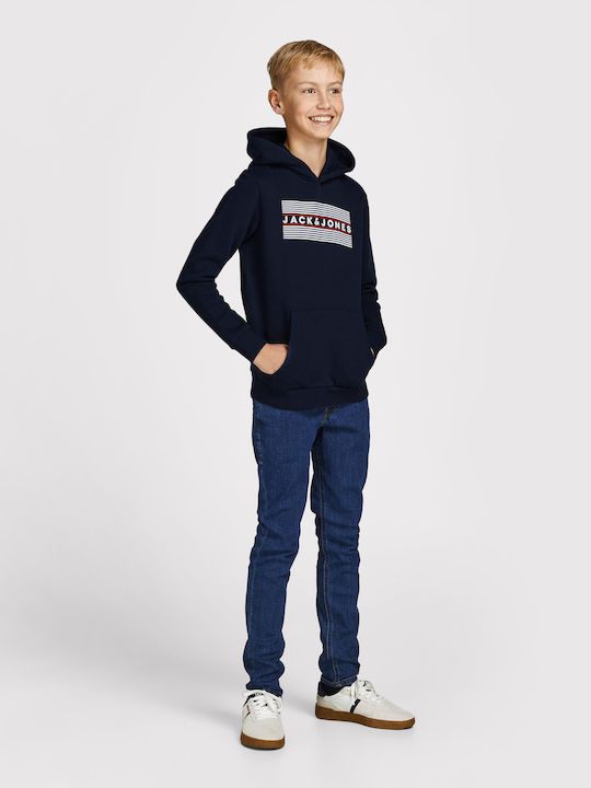 Παιδικό Φούτερ με Κουκούλα και Τσέπες Navy Blazer/Λευκό
