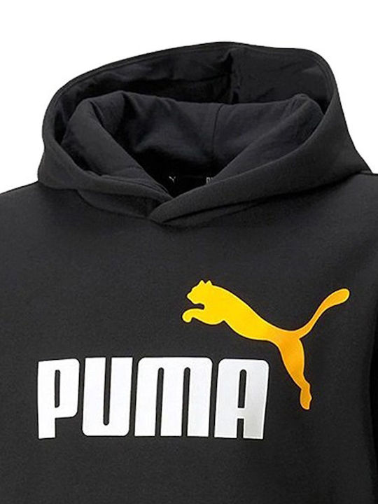 Fleece Παιδικό Φούτερ με Κουκούλα και Τσέπες Μαύρο Essentials Big