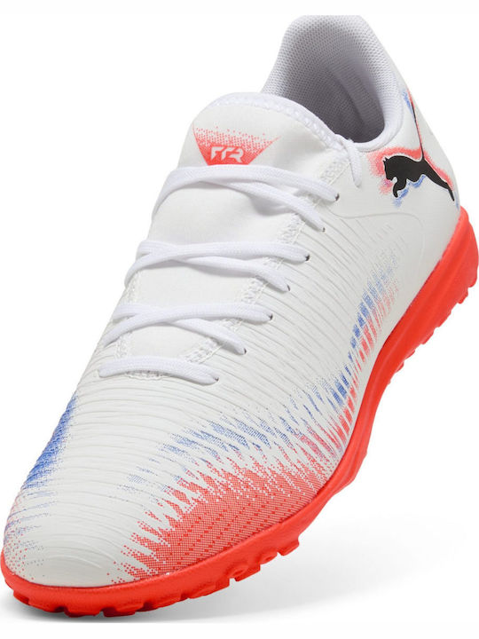 PUMA Future 8 Play Tt Jr Ποδοσφαιρικά Παπούτσια με Σχάρα TT Λευκά