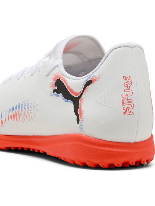 PUMA Future 8 Play Tt Jr Ποδοσφαιρικά Παπούτσια με Σχάρα TT Λευκά