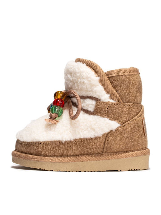 Kinderstiefel mit Schnürsenkeln Braun