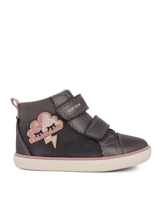 B Gisli Anatomical Leather Kids Boots with Velcro Black