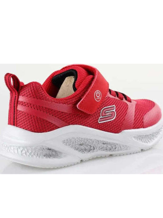 Meteor Kinder Sneakers mit Klettverschluss & Lichtern Rot