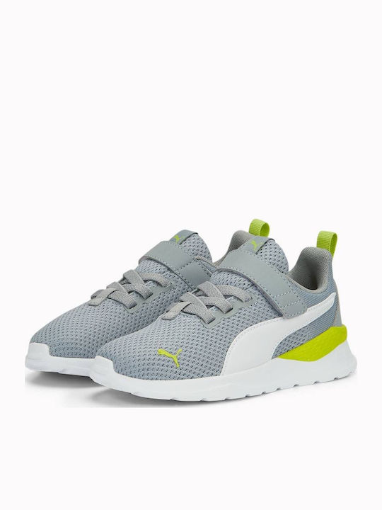 Anzarun Lite AC PS Kids Sports Shoes Running with Hoop & Loop Closure Gray