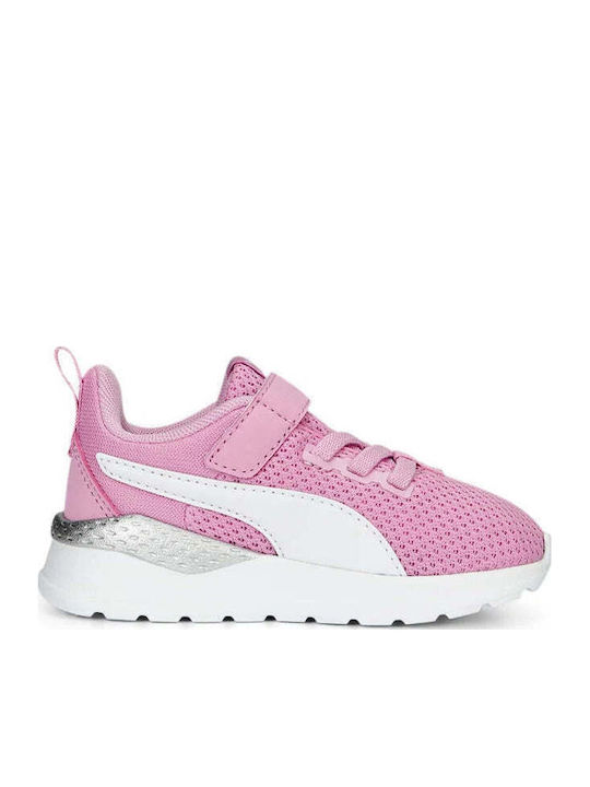 Anzarun Lite Kids Sports Shoes Running with Hoop & Loop Closure Lilac Chiffon / Puma White