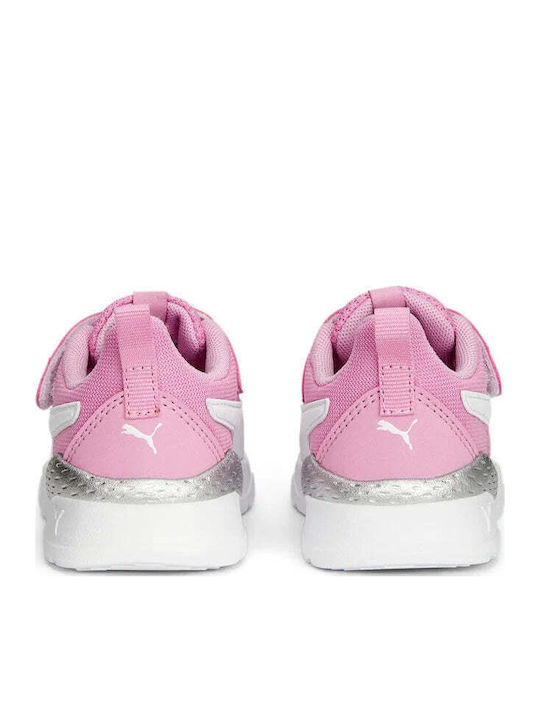 Anzarun Lite Kids Sports Shoes Running with Hoop & Loop Closure Lilac Chiffon / Puma White