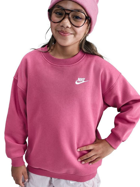 Fleece Παιδικό Φούτερ Ροζ Sportswear Club