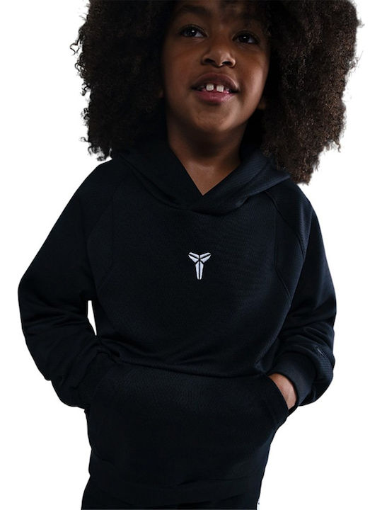 Kids Sweatshirt with Hood and Pockets Black
