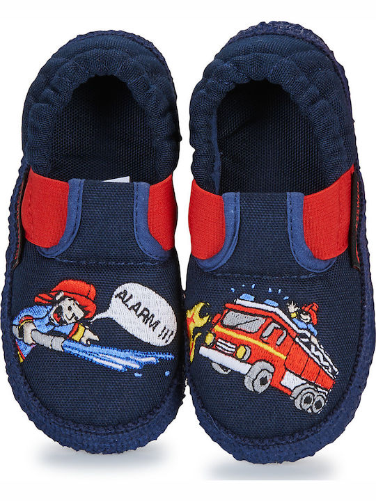 Kinderhausschuhe Marineblau