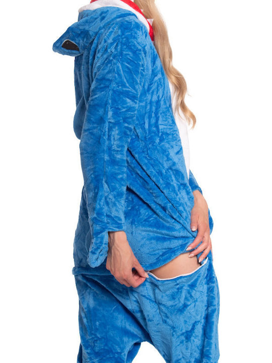 Χειμερινή Γυναικεία Ολόσωμη Πιτζάμα Blue