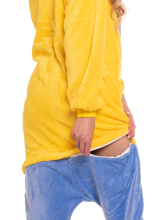 Χειμερινή Γυναικεία Ολόσωμη Πιτζάμα Yellow