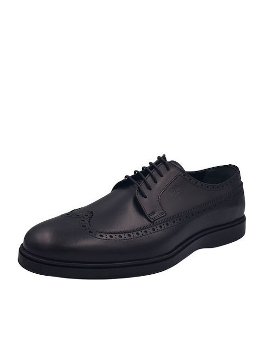 Leder Herren Oxfords Schwarz