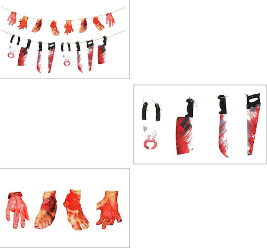 Halloween Blutmesser Hand Banner Girlande Dekoration 2,4 M 2 Stück