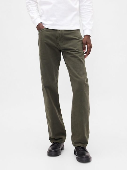 Herren Jeanshose mit Relaxed Gerade Passform Olive