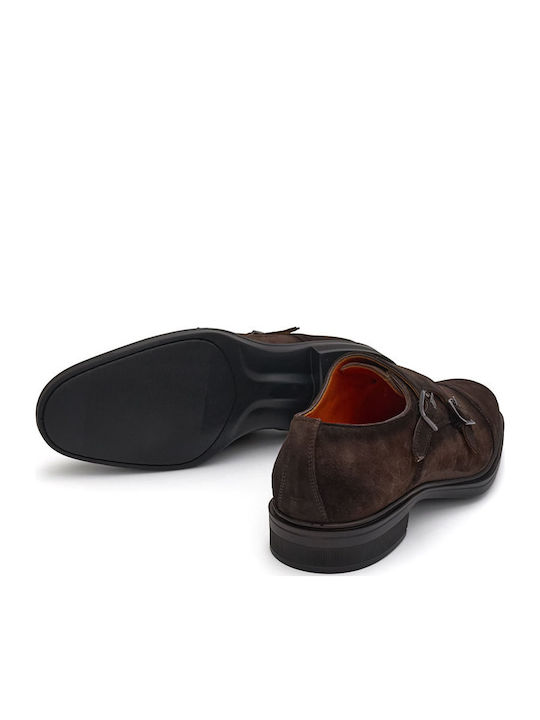 Men's Leather Monk Shoes Brown